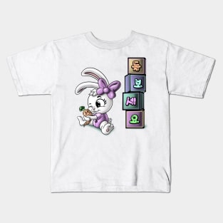 Rabbit with Korean Lettering Kids T-Shirt